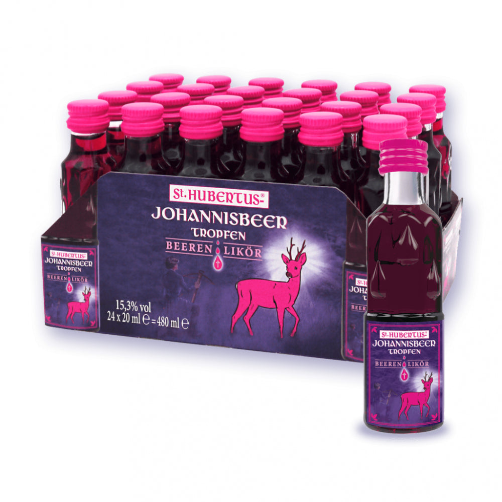 Karton St. Hubertus-Tropfen Johannisbeer 24 x 0,02L