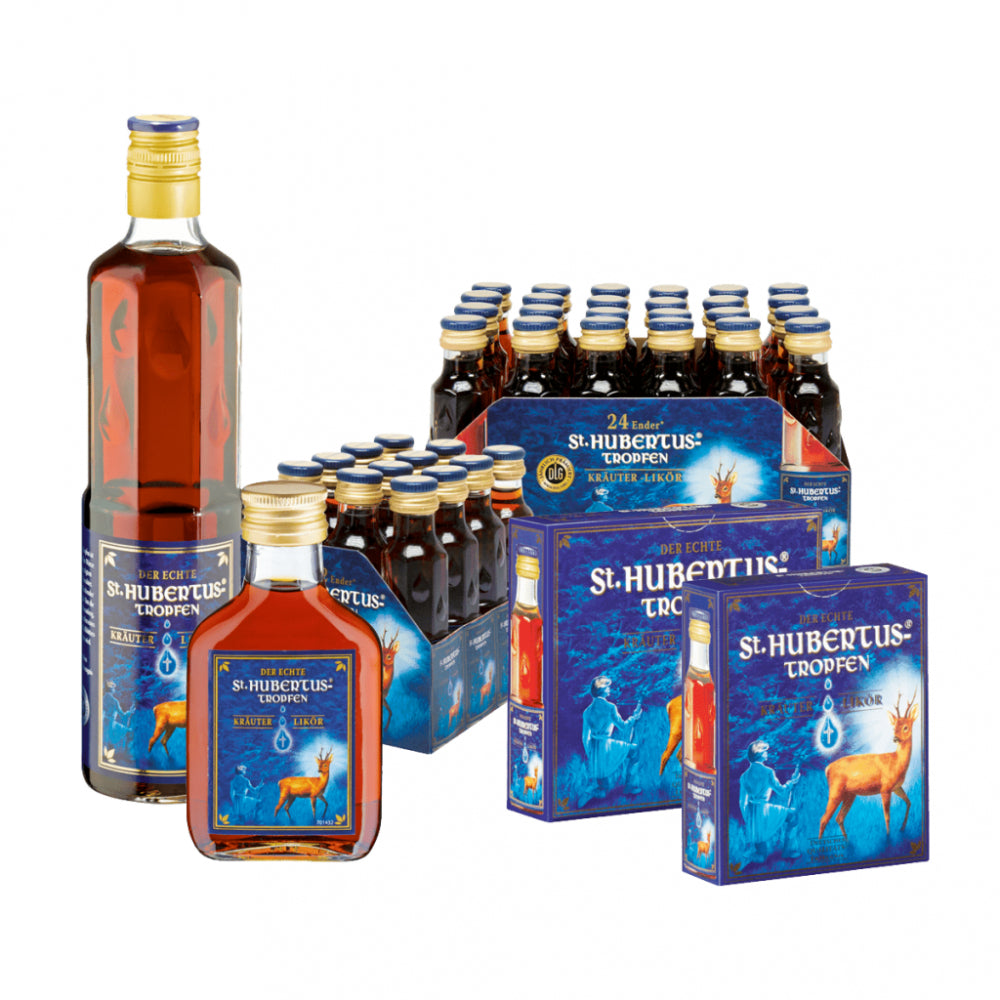 Karton St. Hubertus-Tropfen Kräuterlikör 24 x 0,02L