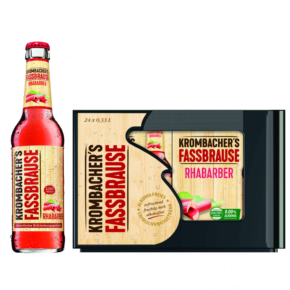 Kasten Krombacher Fassbrause Rhabarber 24 x 0,33L MW